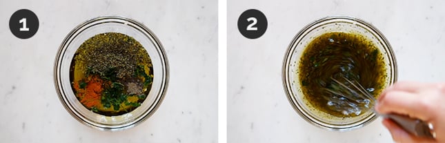 2 shots of how to make chimichurri step by step